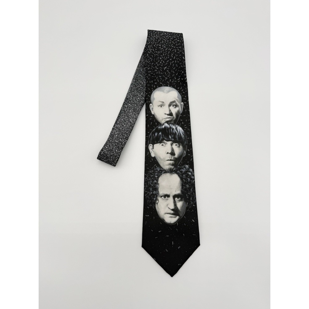 Vintage Three Stooges Ralph Marlin Novelty Tie Larry Moe Curly Comedy